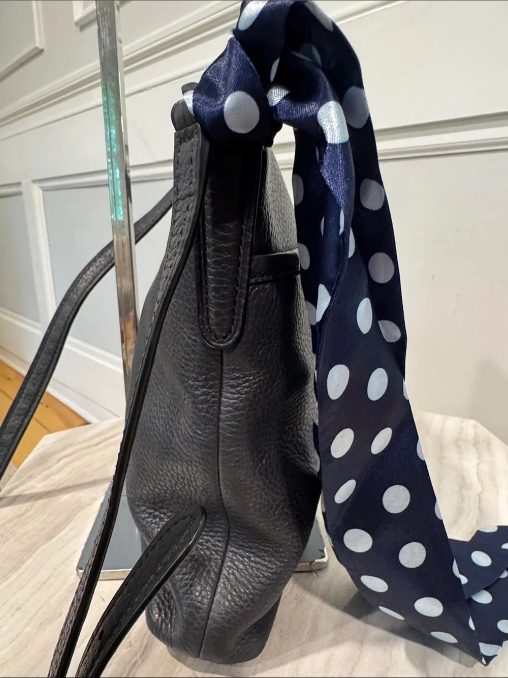 Coach Bag Dark Navy Pebbled Leather File Crossbody - Picture 7 of 17